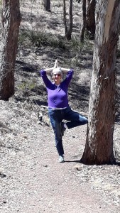 Tree pose in the woods
